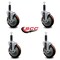 Service Caster 5'' Maroon Poly Swivel 1'' Expanding Stem Caster Set with Brake, 4PK SCC-EX20S514-PPUB-MRN-TLB-1-4 - alternate 3